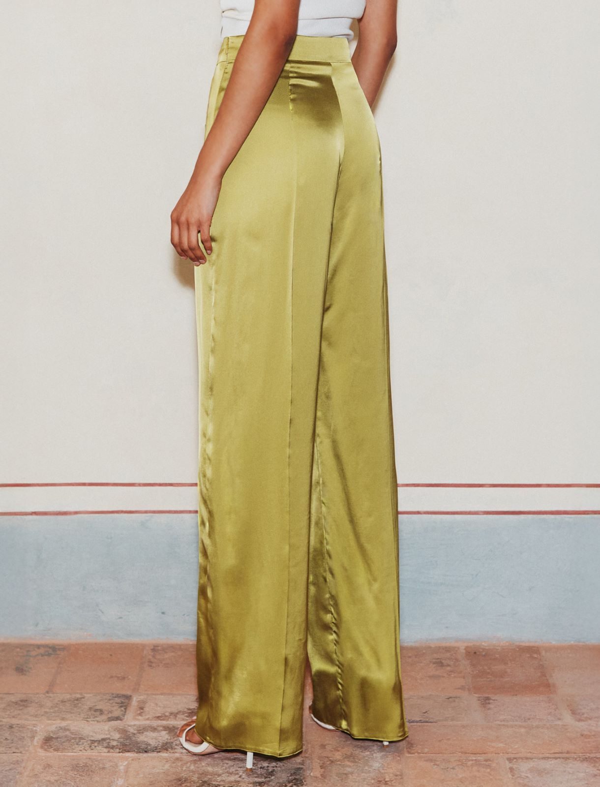 Wide-fit stretch satin trousers - OREGANO - Marella - 3