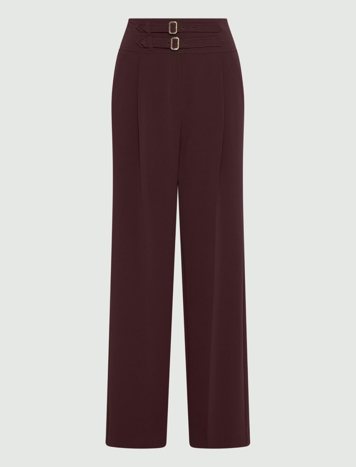 High-waisted cady trousers - Bordeaux - Marella