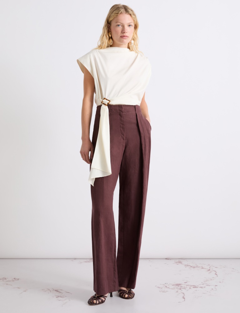 Washed linen trousers - Marella