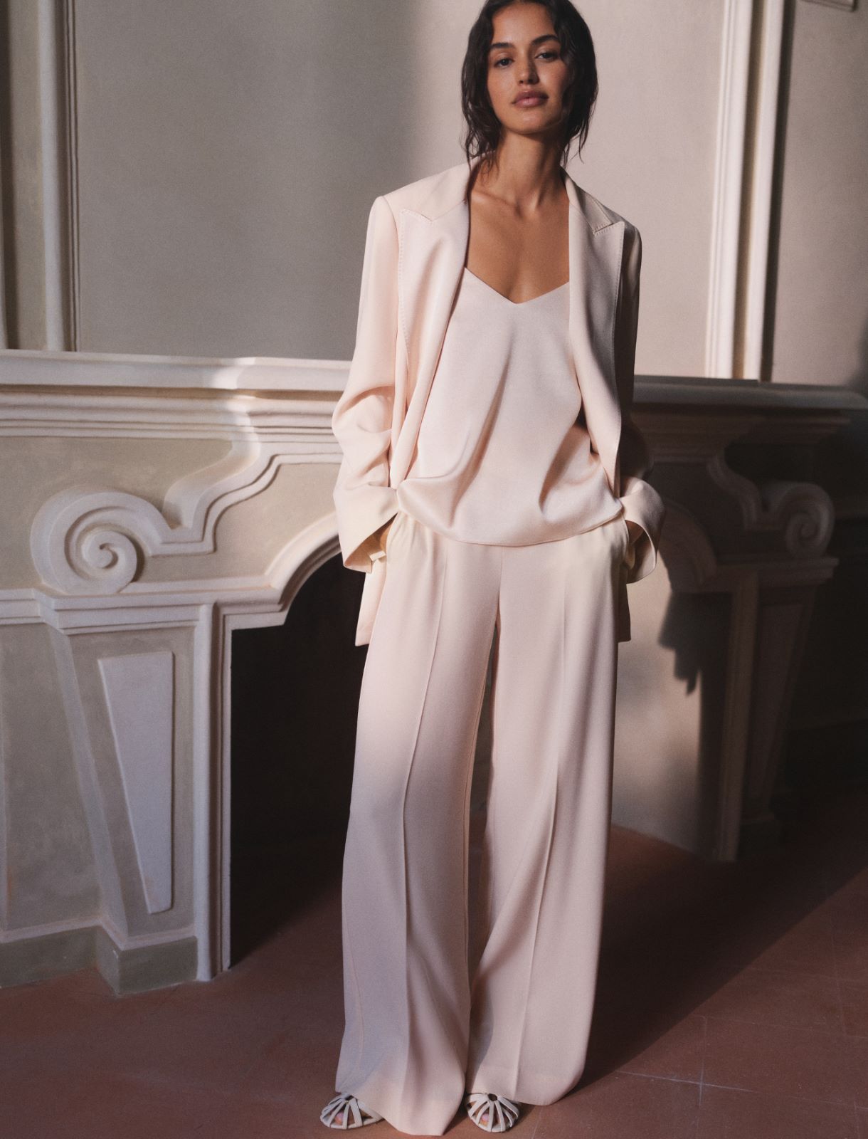 Wide-fit envers satin trousers - POWDER - Marella - 4