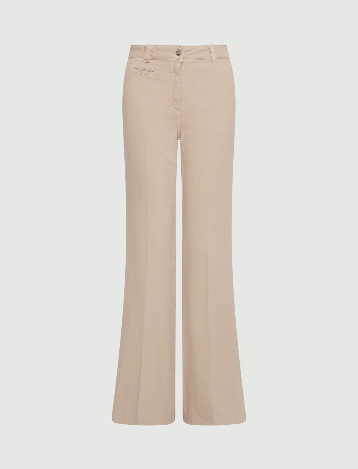 Stretch cotton wide-leg trousers - BEIGE - Marella