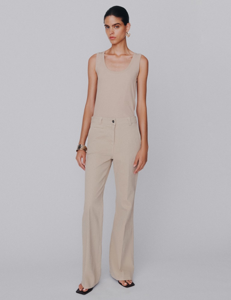 Stretch cotton wide-leg trousers - Marella
