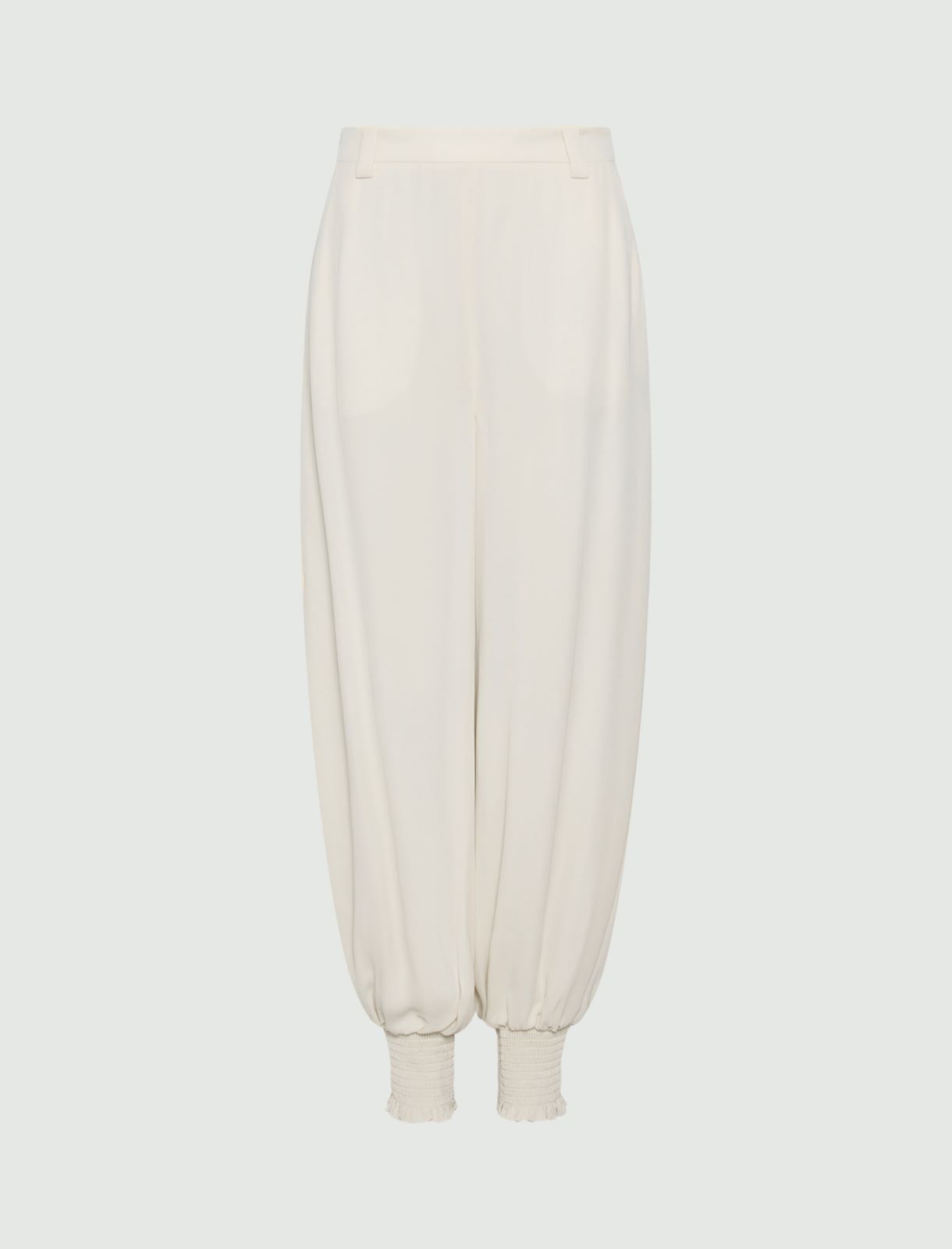 Wide-fit georgette trousers - WOOL WHITE - Marella