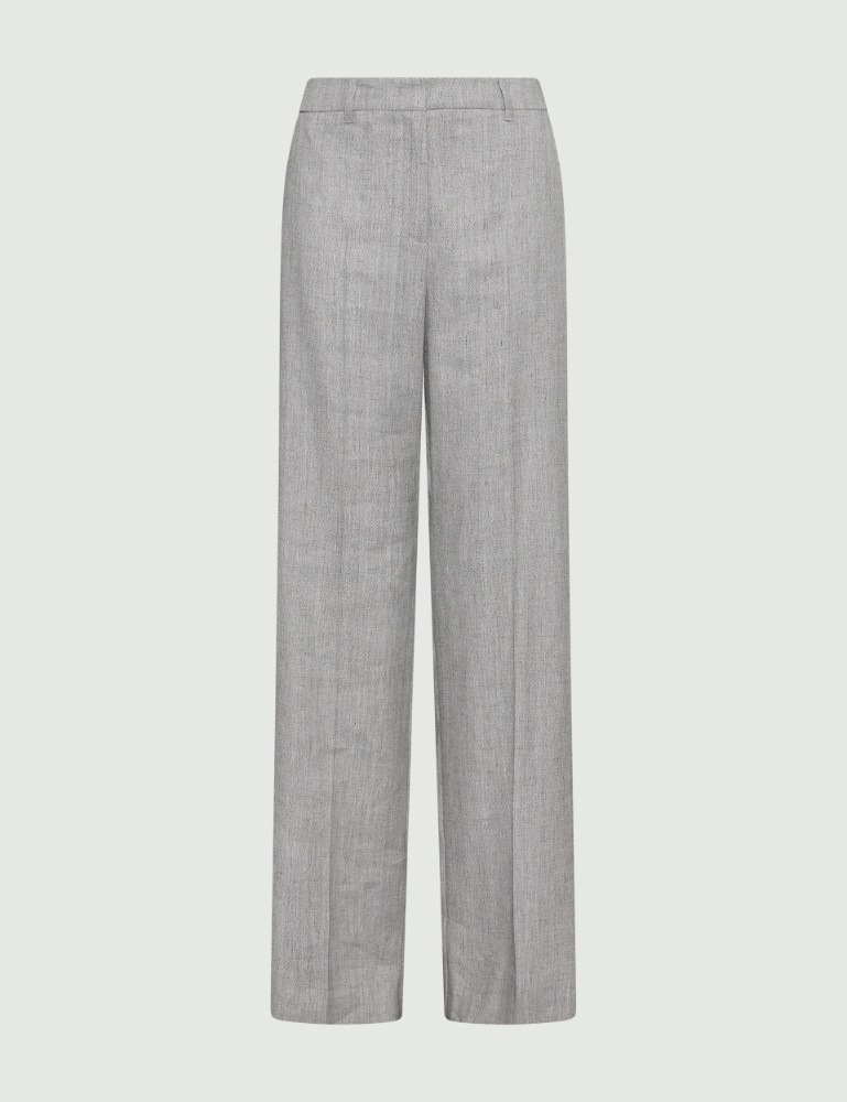 Linen and viscose grisaille palazzo trousers - Marella