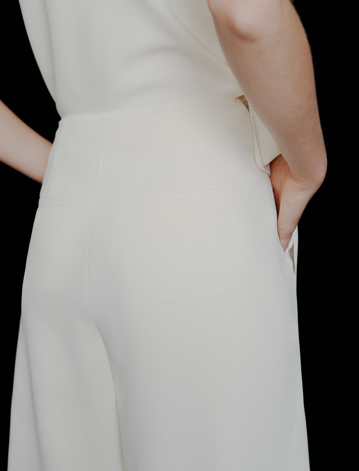 Wide-fit envers satin trousers - WOOL WHITE - Marella - 5