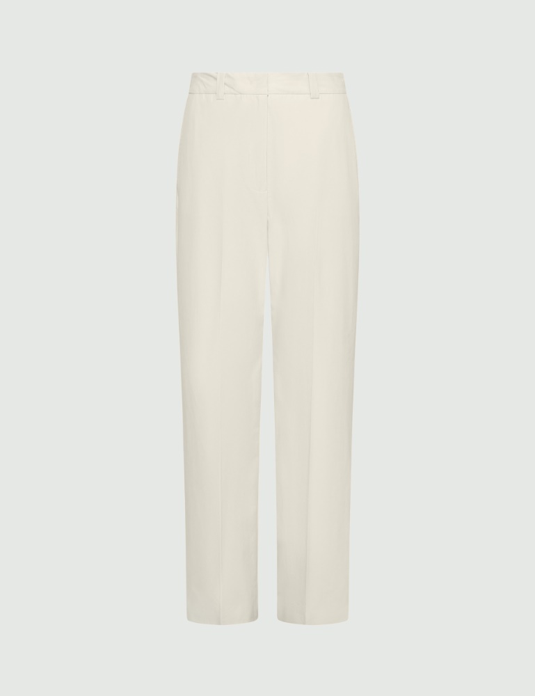 Straight-fit pure cotton poplin trousers - Marella