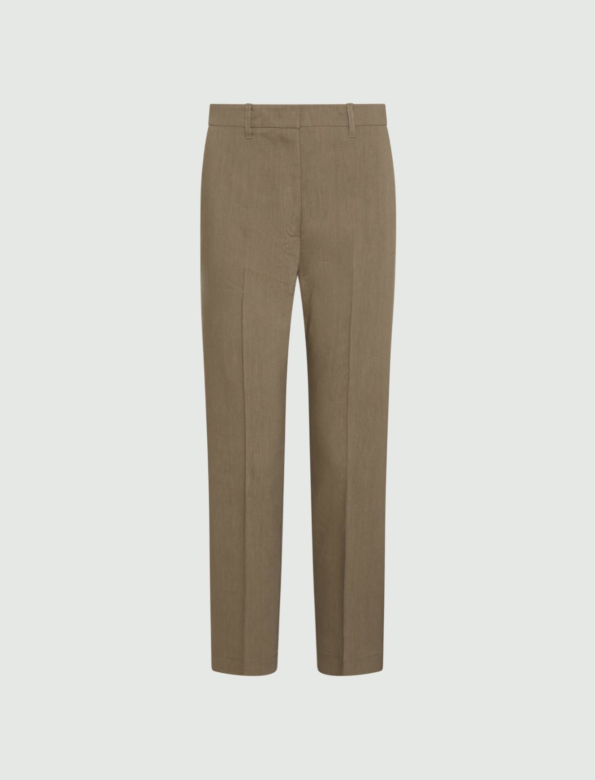 Stretch viscose and linen trousers - BROWN - Marella