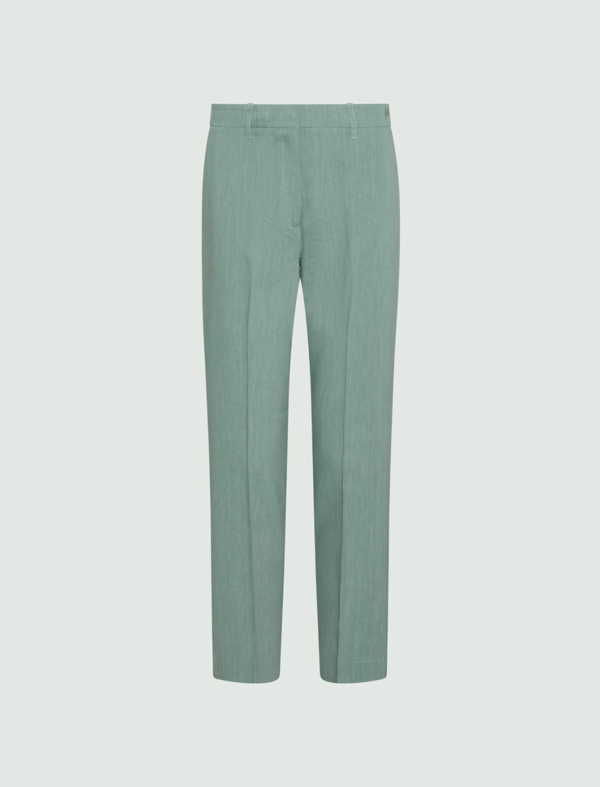 Pantalón de viscosa y lino elástico - VERDE - Marella