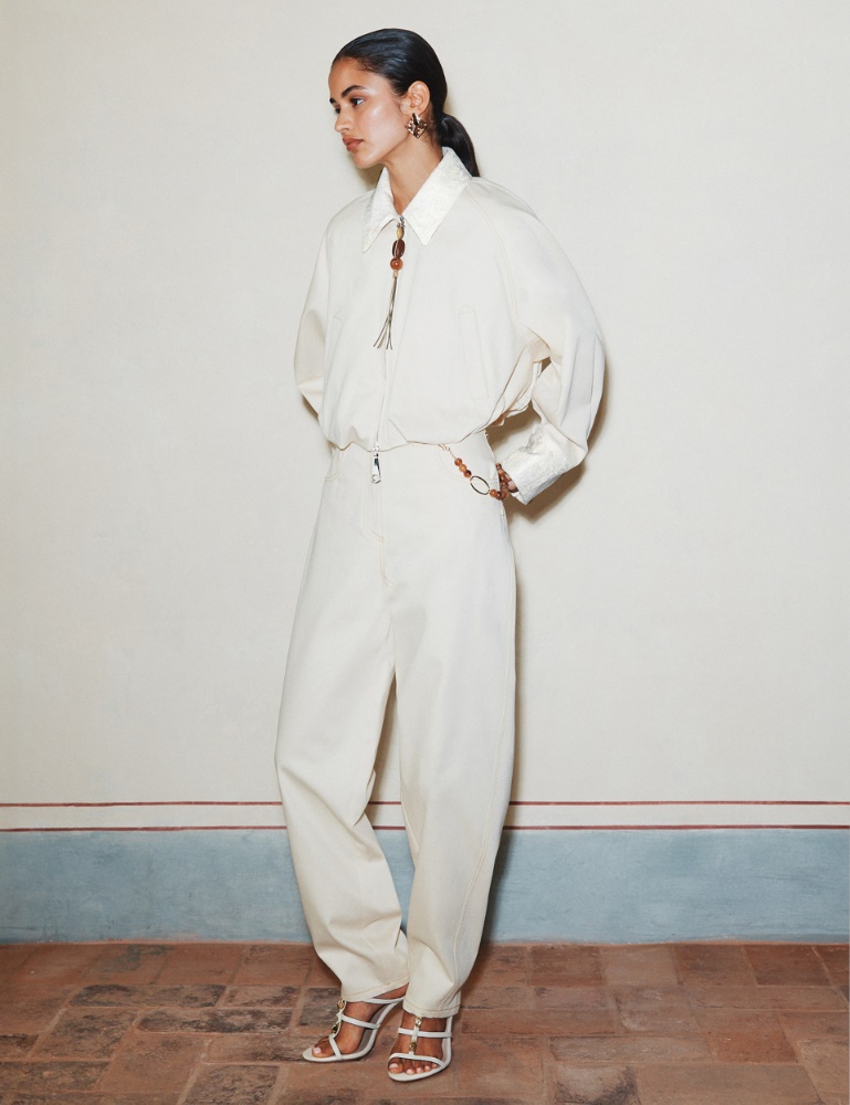 Stretch cotton barrel-leg trousers - Marella