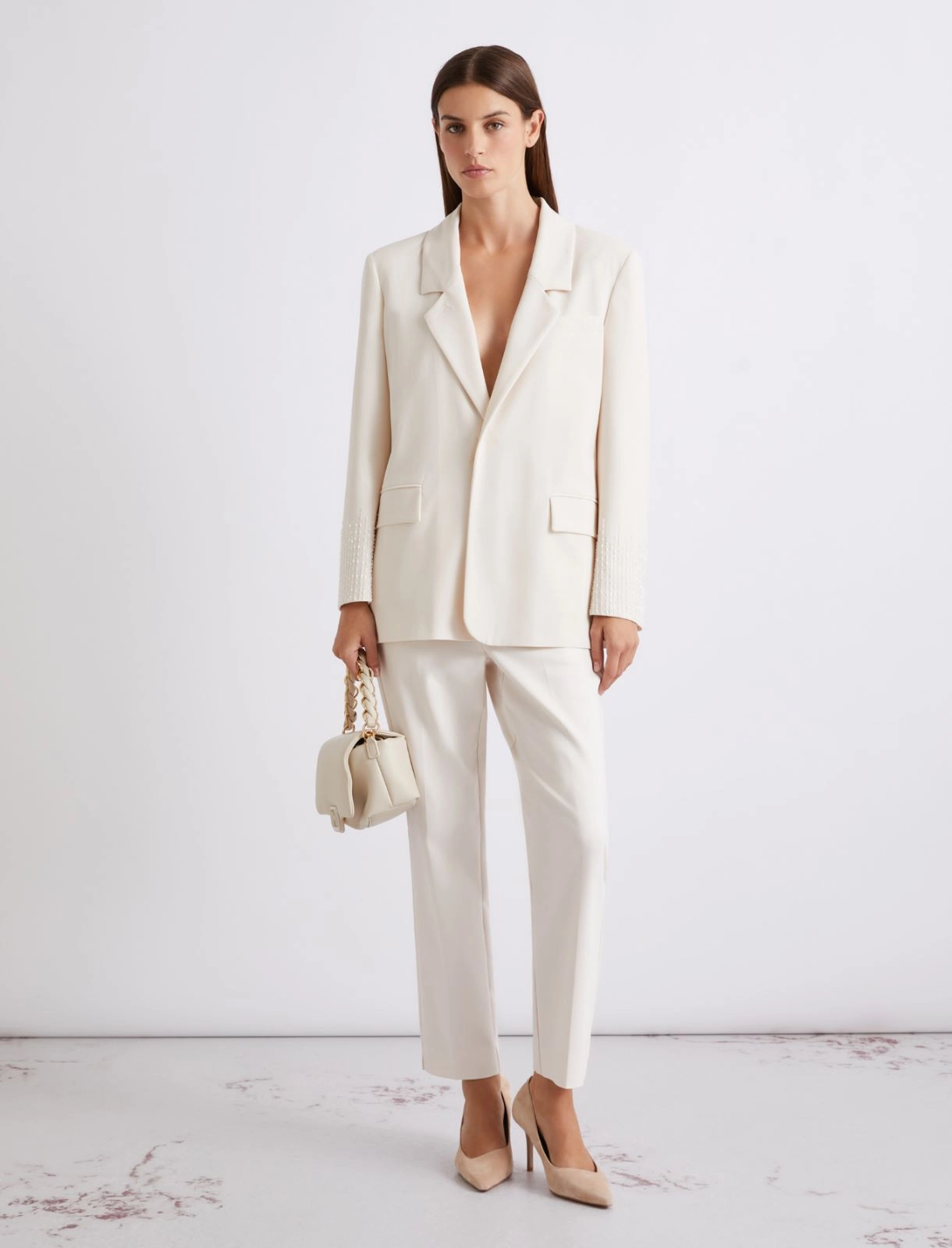 Stretch cotton-blend trousers - WHITE - Marella - 2