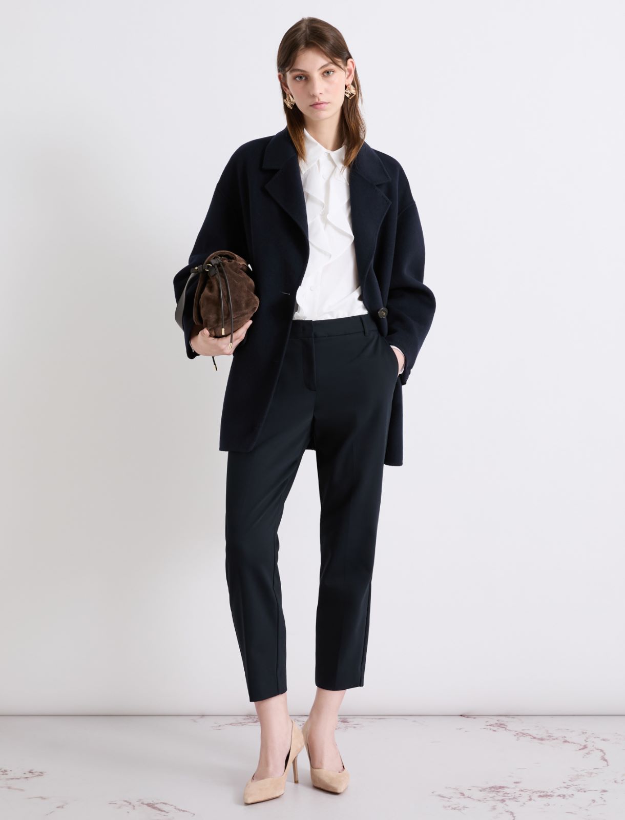 Stretch cotton-blend trousers - NAVY - Marella - 2