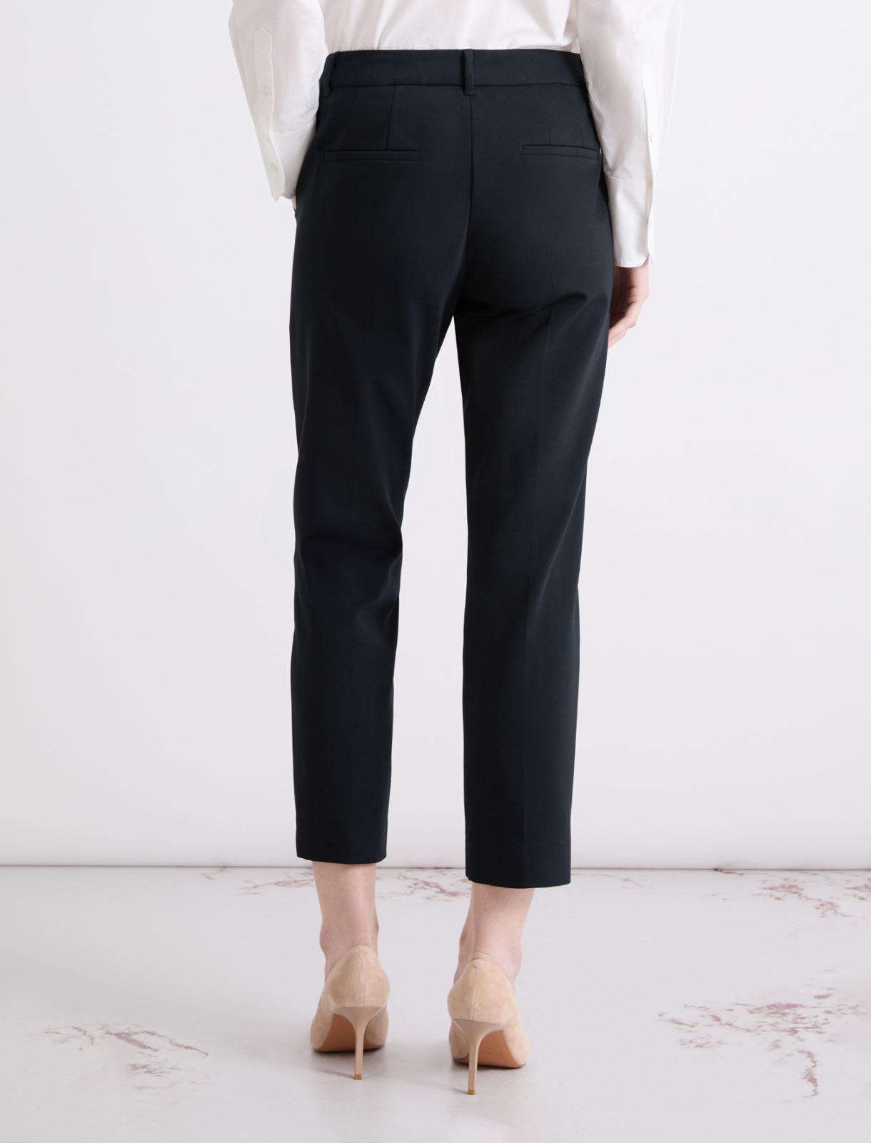 Stretch cotton-blend trousers - NAVY - Marella - 3
