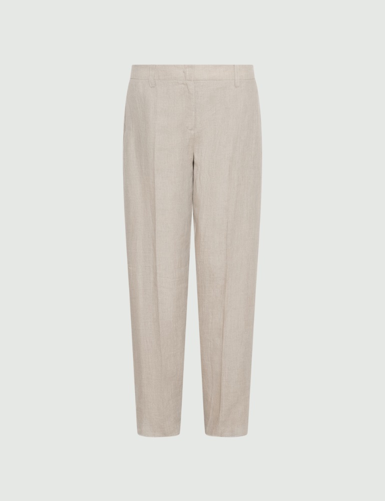 Linen canvas chino trousers - Marella