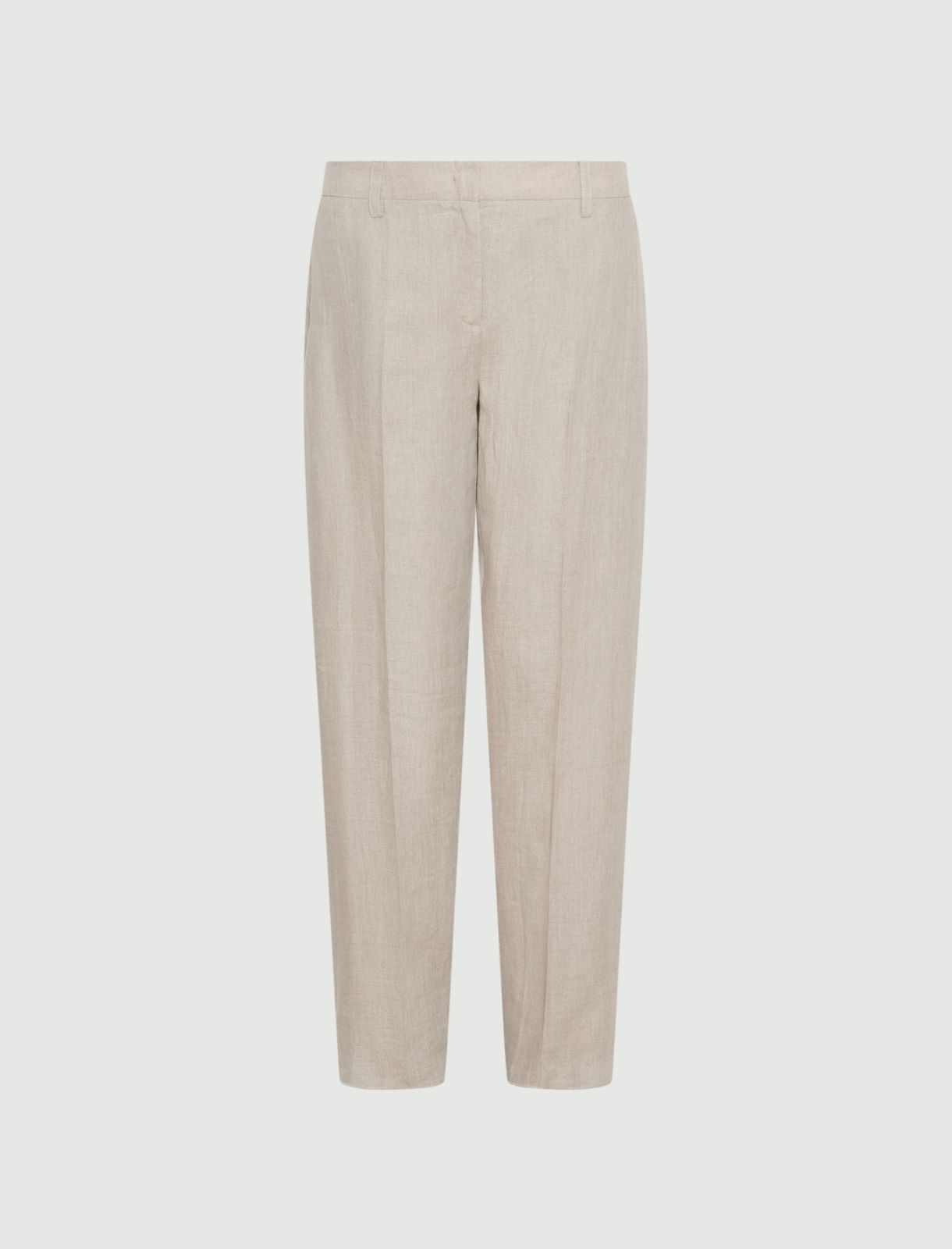 Linen canvas chino trousers - ECRU - Marella