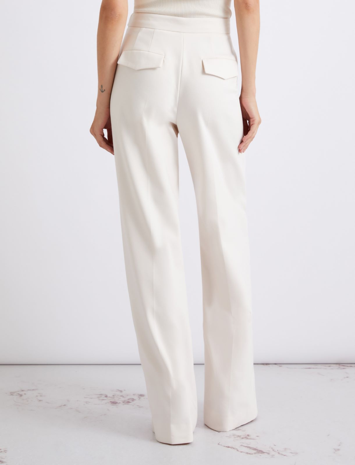 Stretch cotton-blend trousers - WHITE - Marella - 3