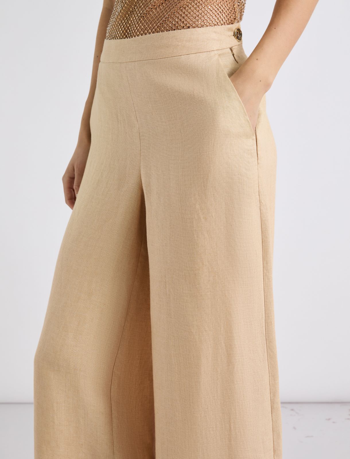 Linen wide-leg trousers - BUCK - Marella - 5