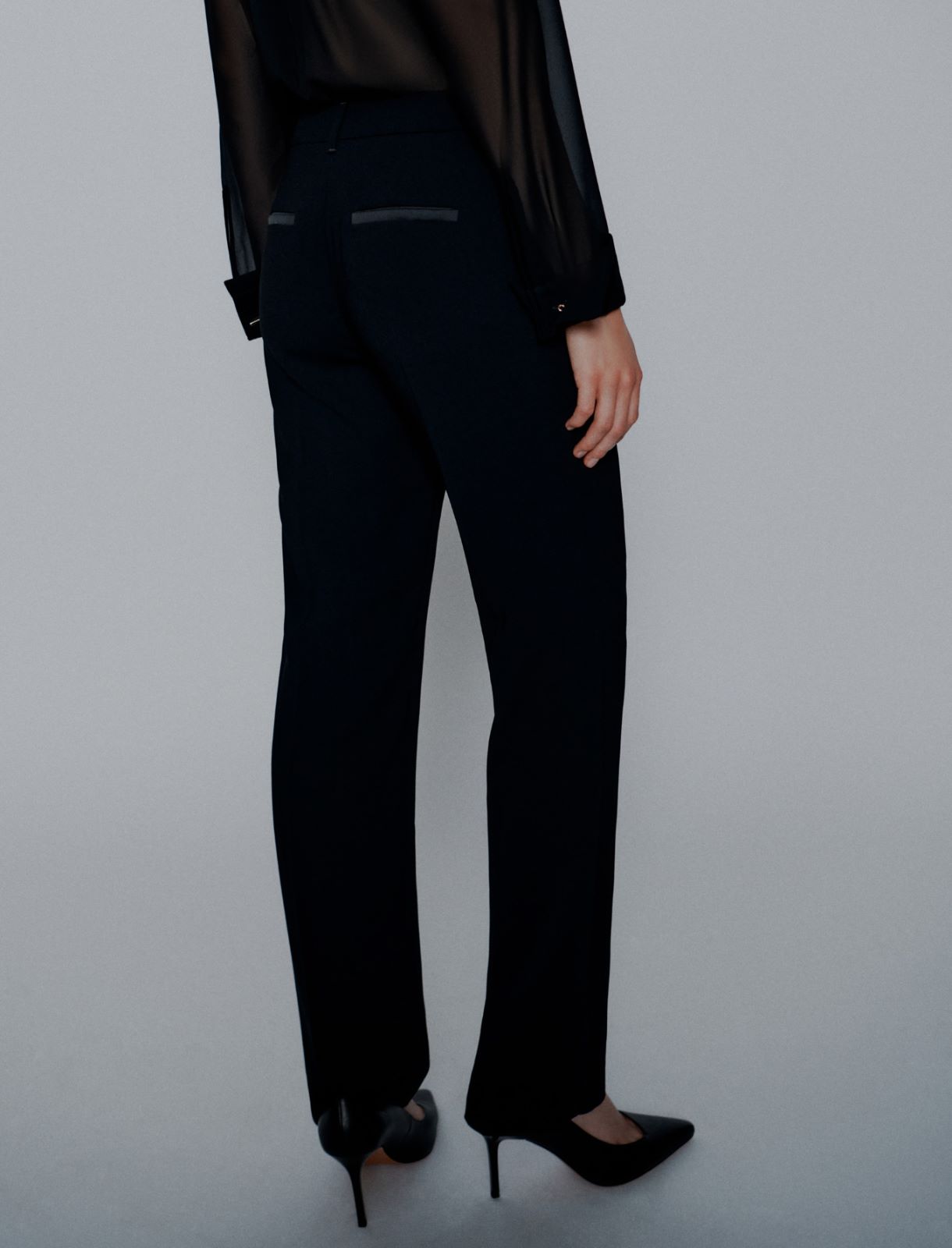 Straight-fit belted trousers - BLACK - Marella - 3