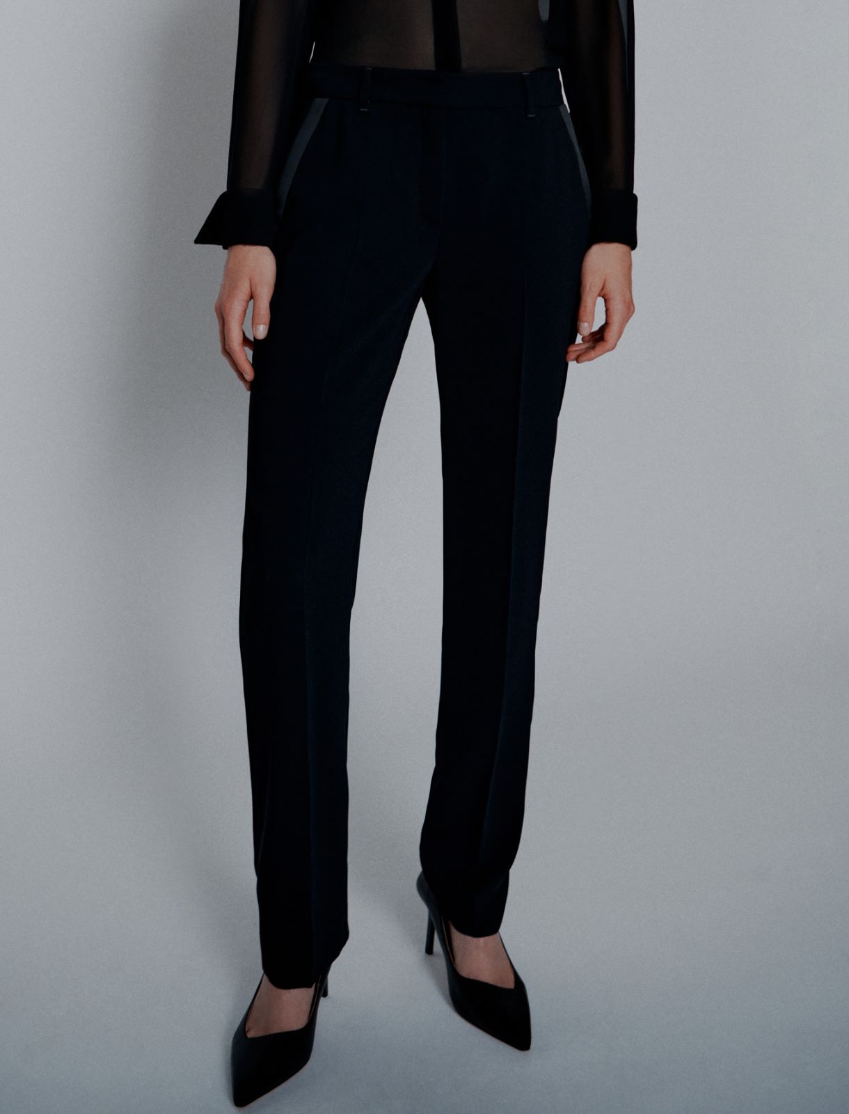 Straight-fit belted trousers - BLACK - Marella - 6