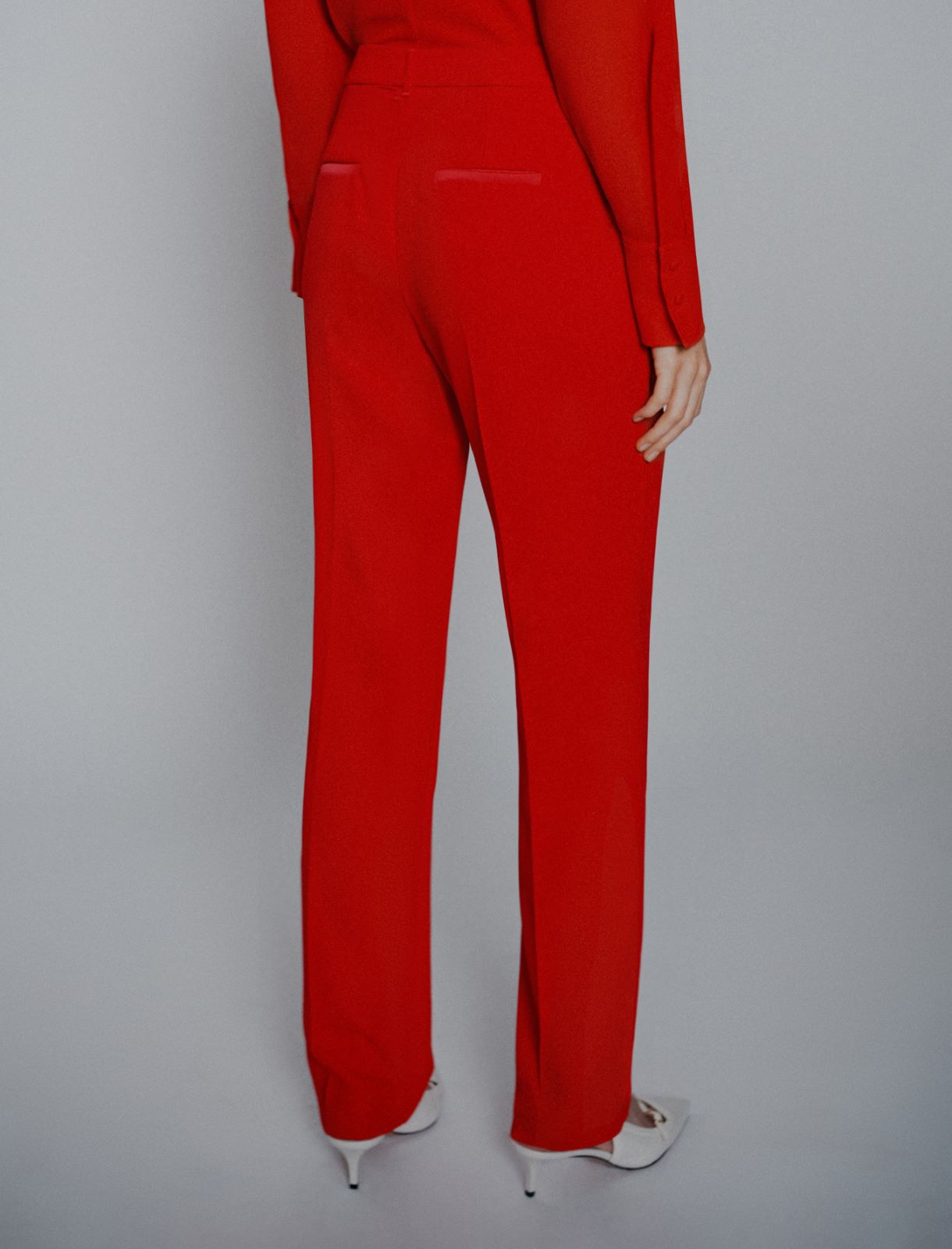 Gerade Hose mit Gürtel - ROT - Marella - 3