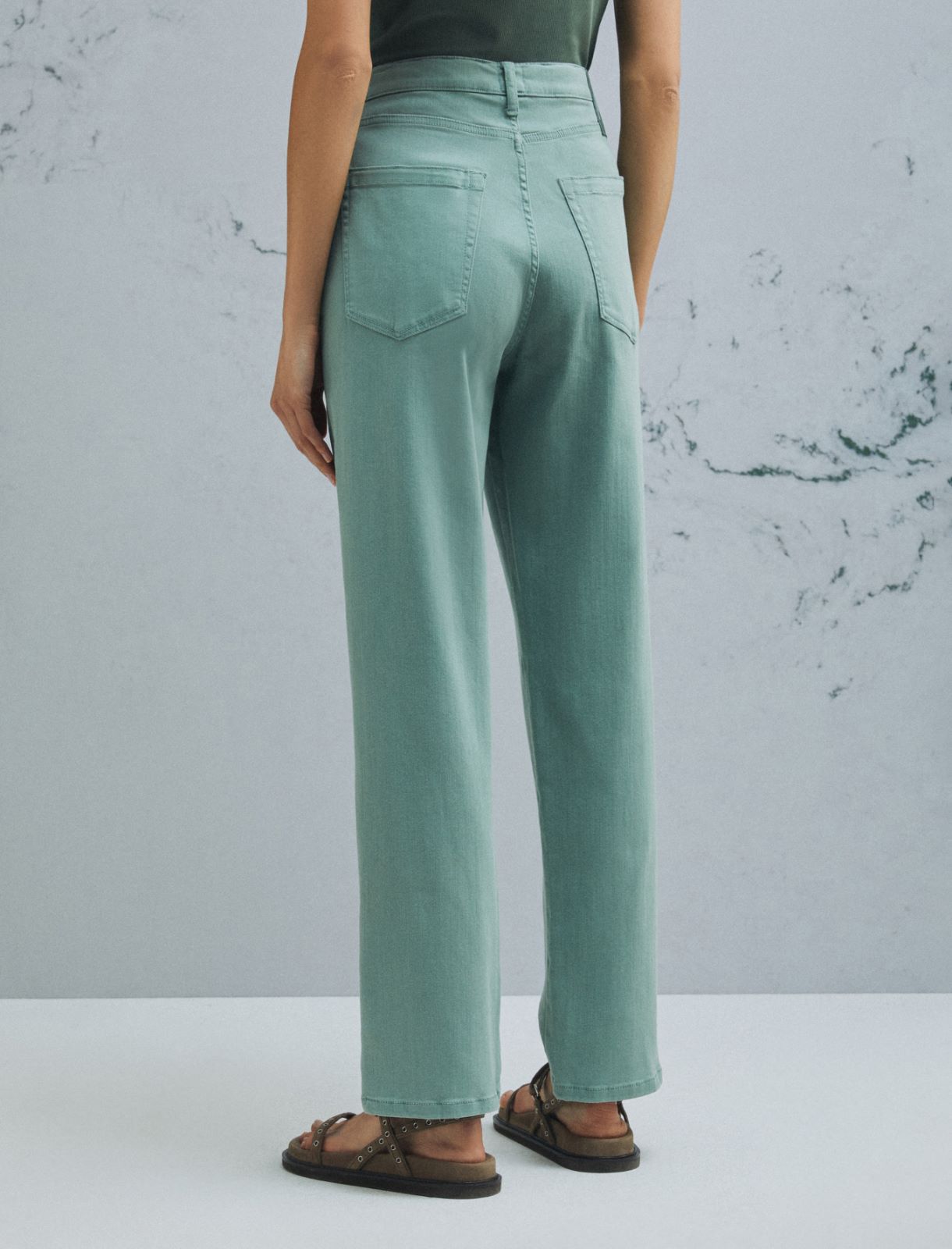 Stretch 5-pocket tomboy trousers - GREEN - Marella - 3