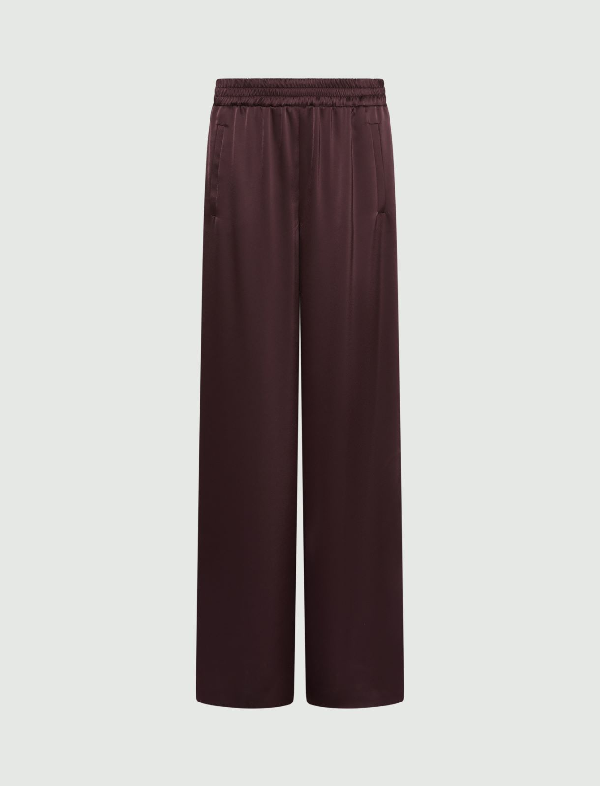 Satin elasticated-waist trousers - BORDEAUX - Marella