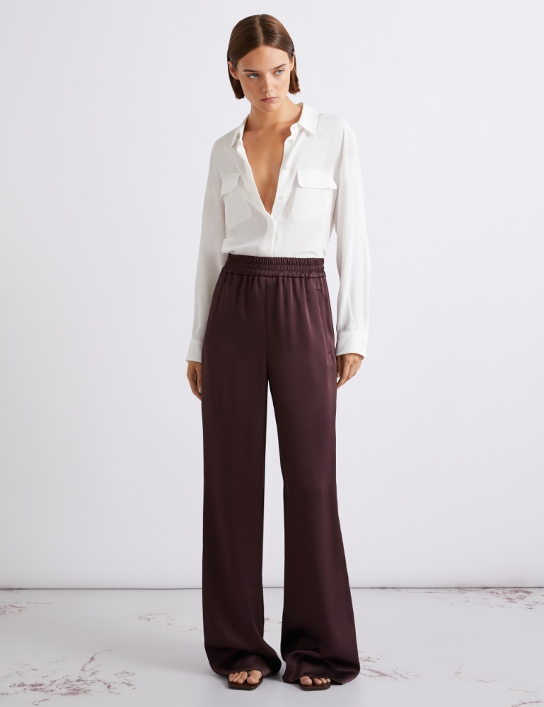 Satin elasticated-waist trousers - Marella