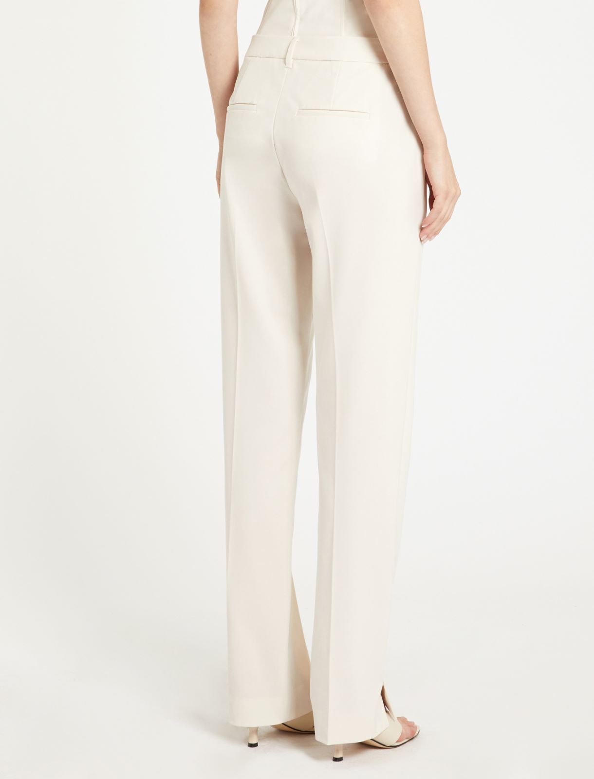 Mini-Flare-Hose aus Stretch-Canvas - WEISS - Marella - 2