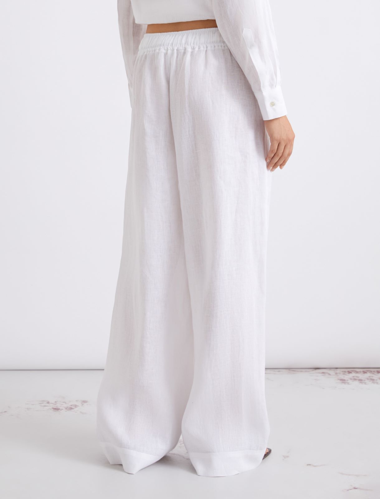 Pantalon en pur lin - BLANC NEUTRE - Marella - 3