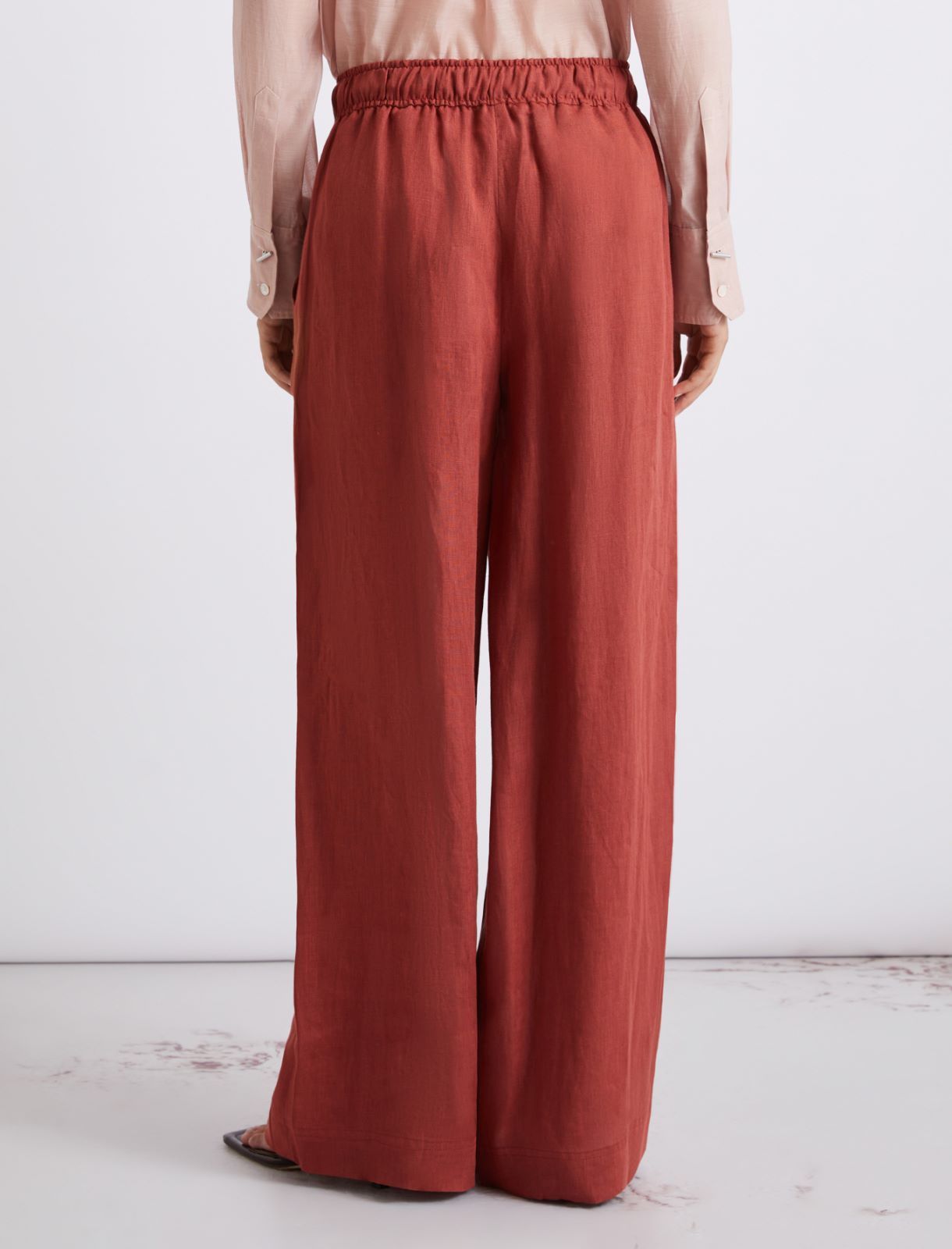 Pantalon en pur lin - BRIQUE ROUGE - Marella - 3