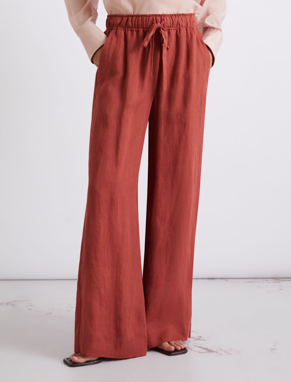 Pantalon en pur lin - BRIQUE ROUGE - Marella - 5