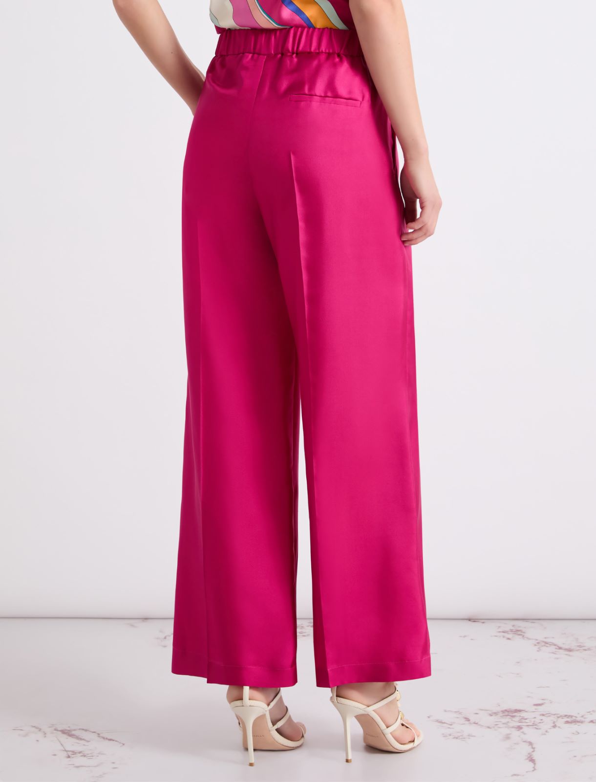 Silk twill trousers - FUCHSIA - Marella - 3
