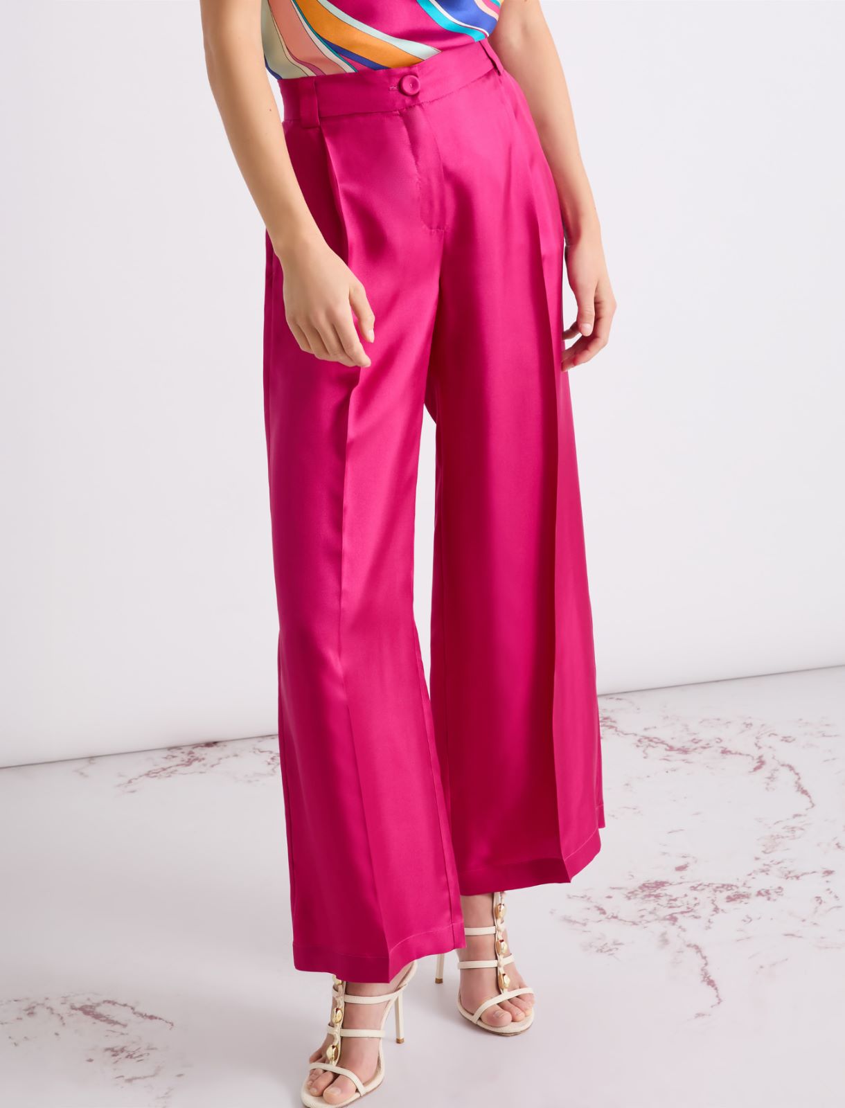 Silk twill trousers - FUCHSIA - Marella - 5