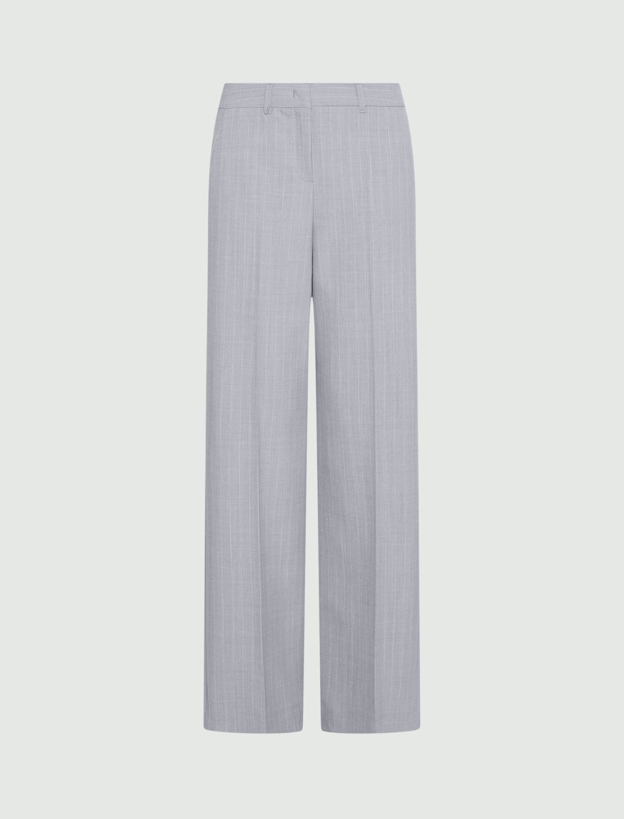 Pantalon droit en toile stretch mal filée - GRIS CLAIR MELANGE - Marella