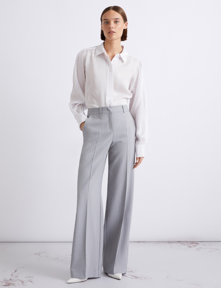 Pantalon droit en toile stretch mal filée - Marella