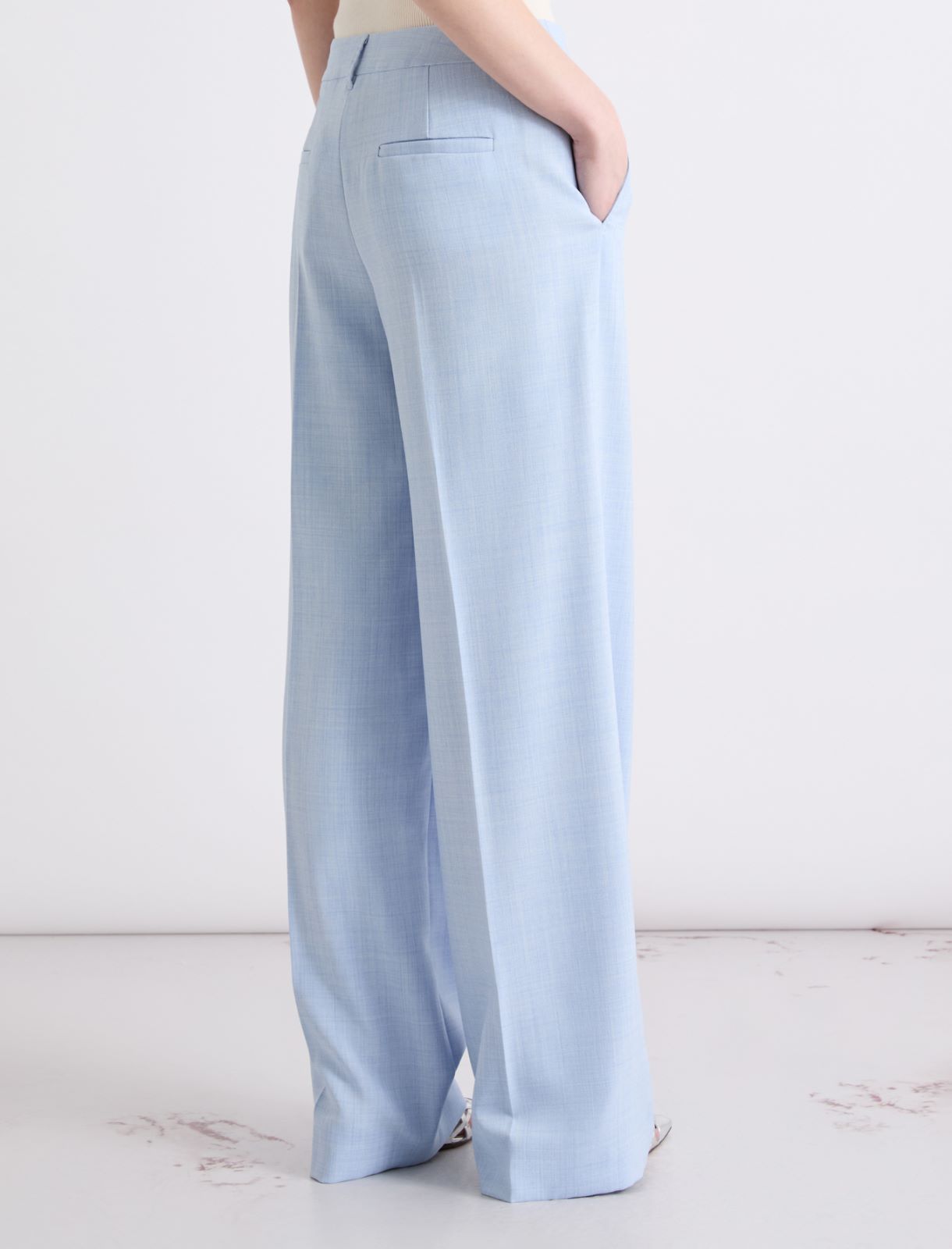 Gerade Hose aus Malfilé-Stretchgewebe - AZURBLAU - Marella - 3