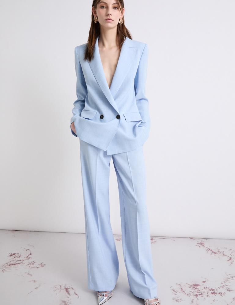 Straight-fit malfilé stretch canvas trousers - Marella