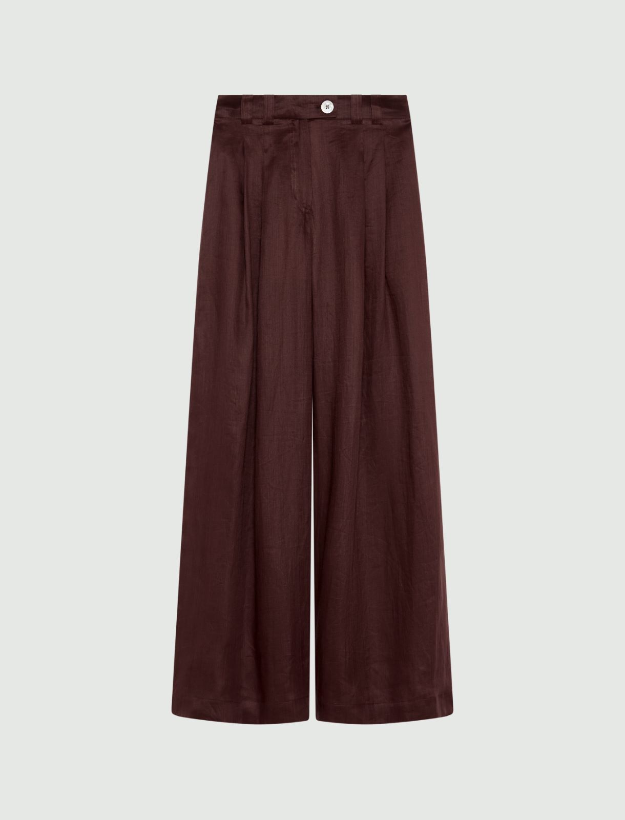 Ramie wide-leg trousers - BROWN - Marella