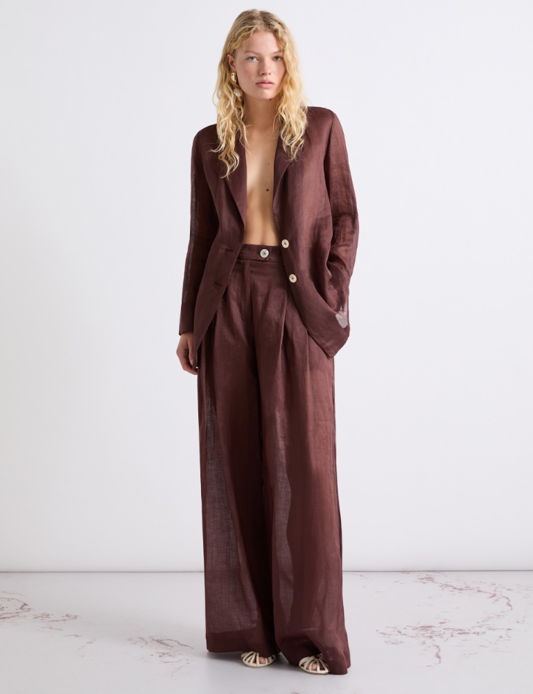 Ramie wide-leg trousers - Marella