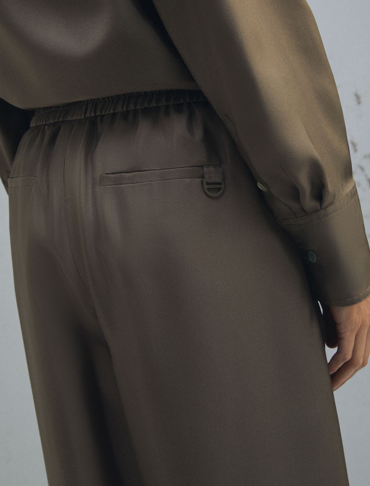 Straight-fit silk trousers - BROWN - Marella - 5