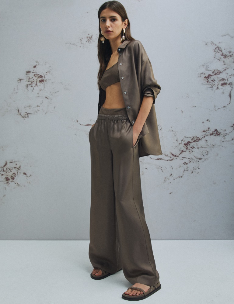 Straight-fit silk trousers - Marella