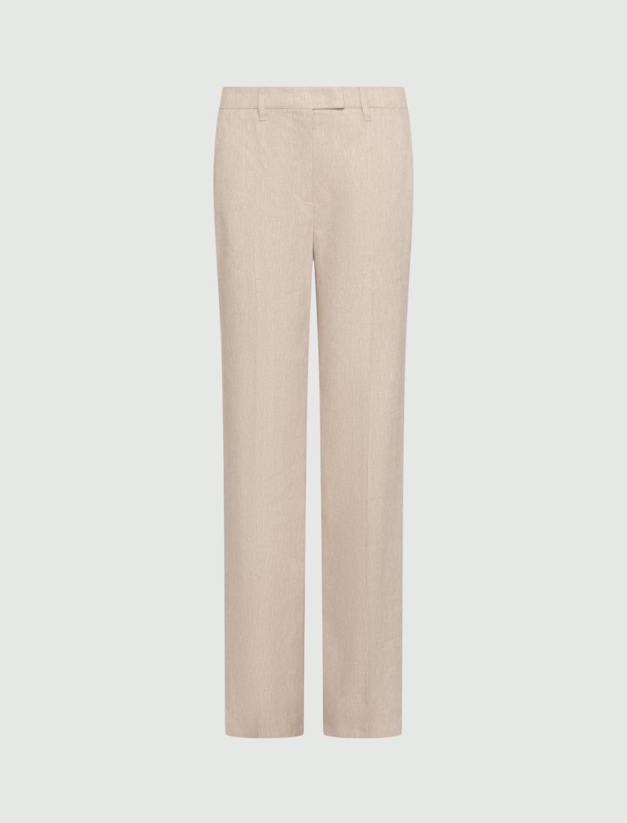 Herringbone stretch linen-blend trousers - SAND - Marella