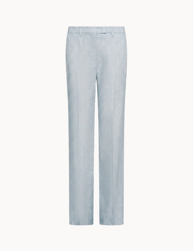 Herringbone stretch linen-blend trousers - Marella