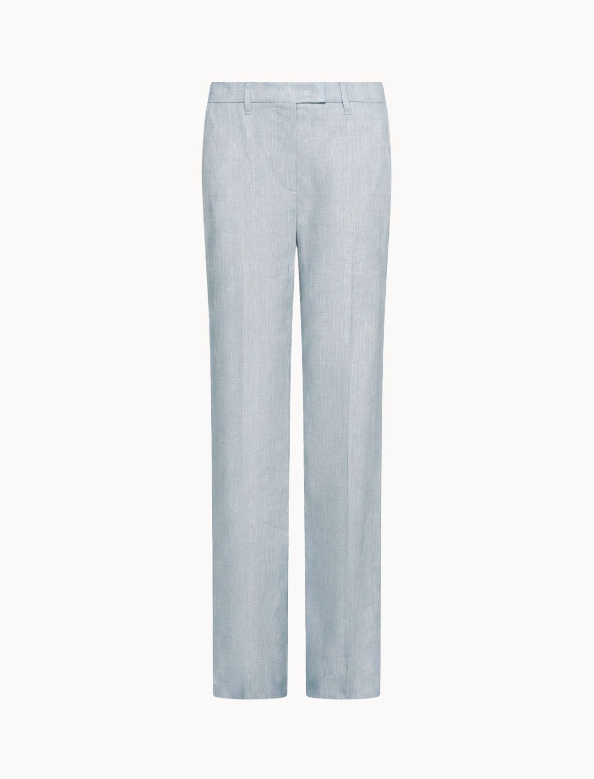 Hose mit Chevronmuster aus einem Leinenmischgewebe mit Stretch - AZURBLAU - Marella