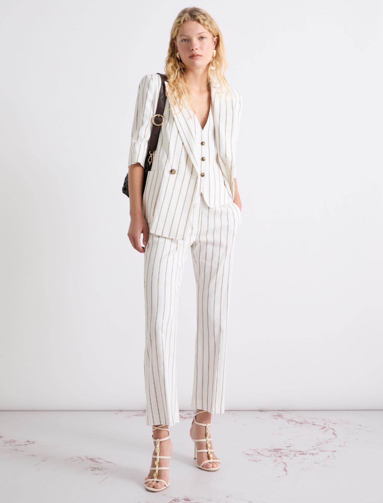 Flared linen and cotton trousers - WHITE - Marella - 2