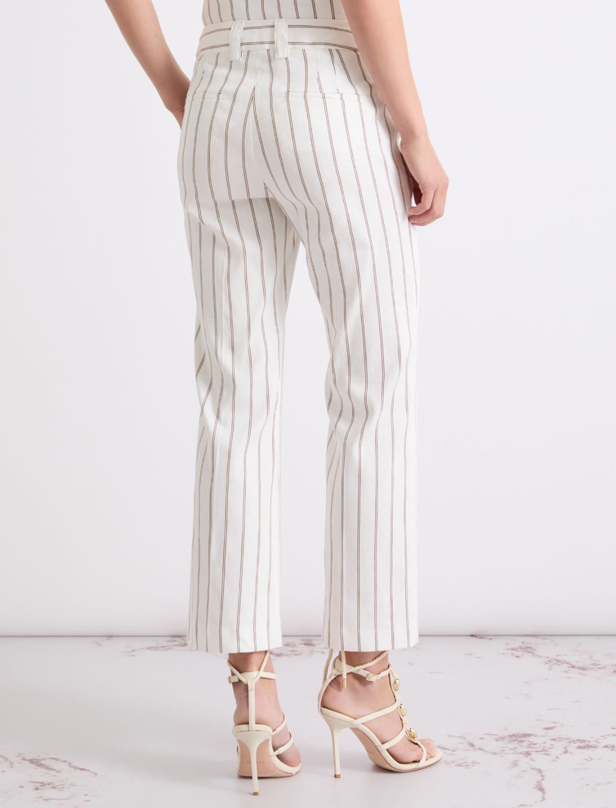 Flared linen and cotton trousers - WHITE - Marella - 3