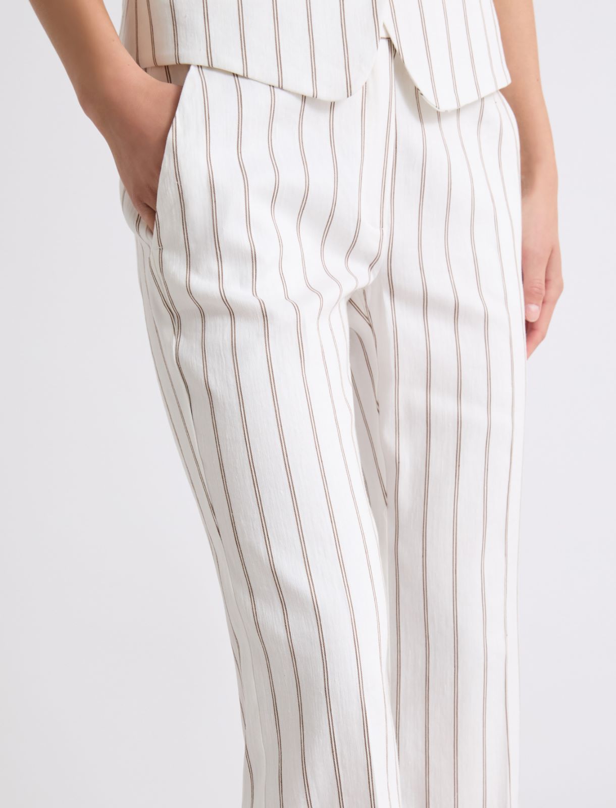 Flared linen and cotton trousers - WHITE - Marella - 5