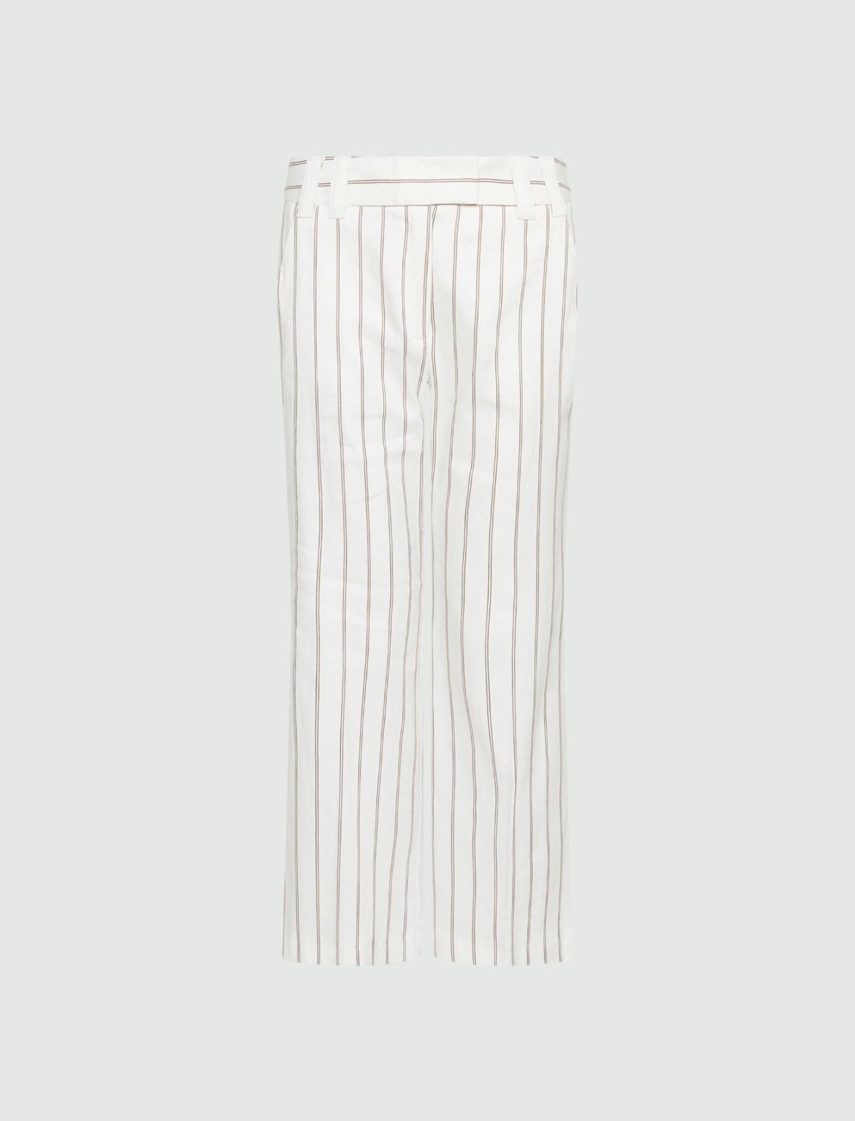 Flared linen and cotton trousers - WHITE - Marella