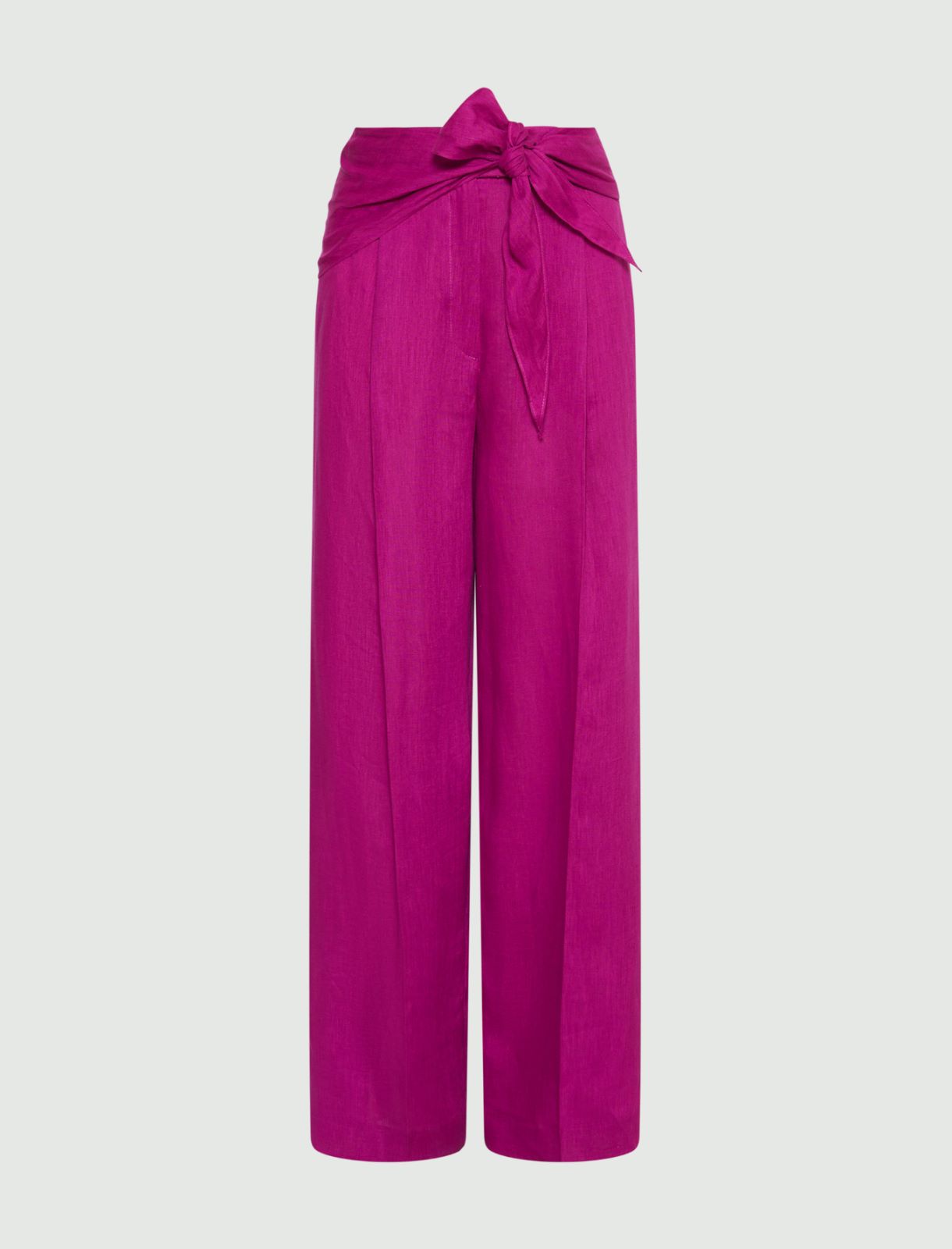 Straight linen trousers - FUCHSIA - Marella