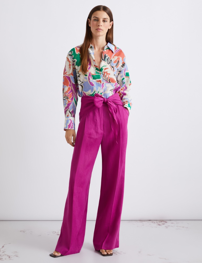 Straight linen trousers - Marella