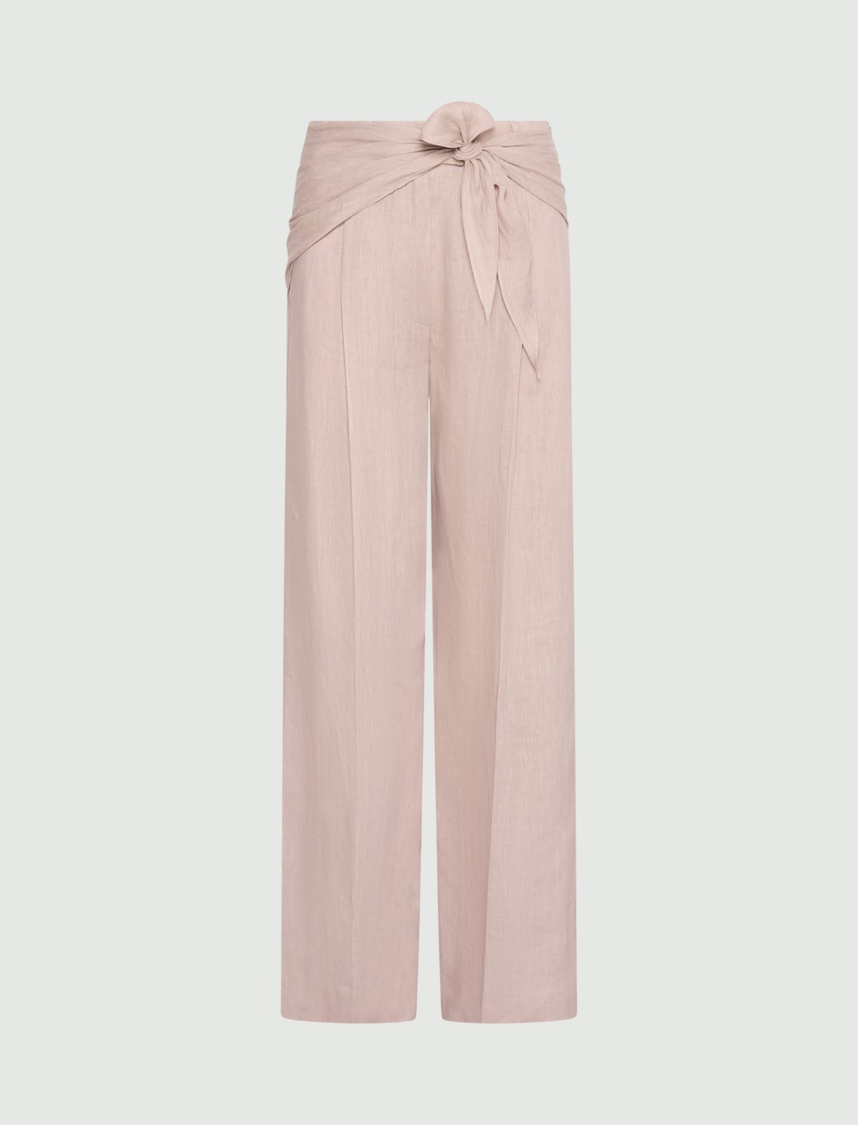 Straight linen trousers - POWDER - Marella